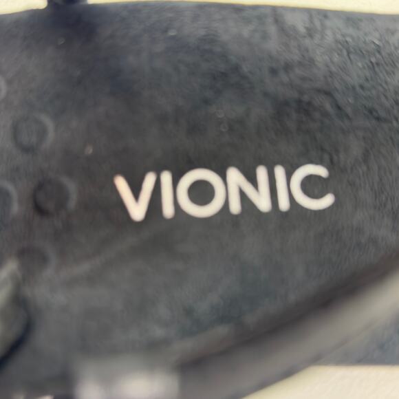 Vionic Lizbeth Black Silver Metal Embellished T-Strap Orthotic Sandals Women's 9 - Picture 6 of 7